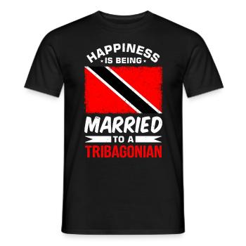 Le bonheur, c’est être marié à un tribagonien - T-shirt homme - noir - Devant - AI Model Male 178 light (178cm)