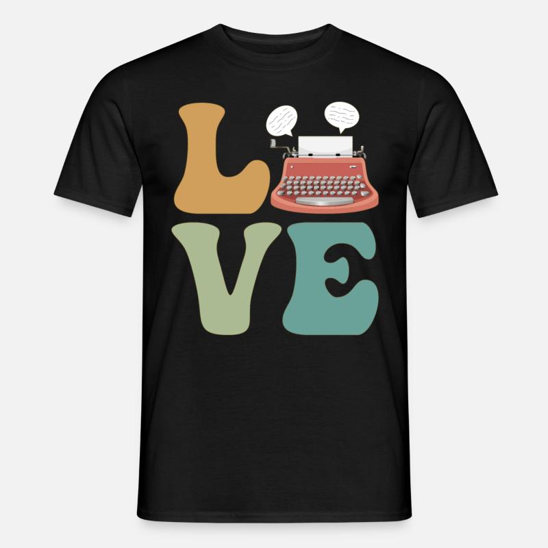 AMOUR Machine à écrire écrivain auteur écriture - T-shirt homme - noir