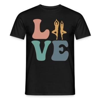 LOVE Yoga Yogi - Men's T-Shirt - black - Front - AI Model Male 178 light (178cm)