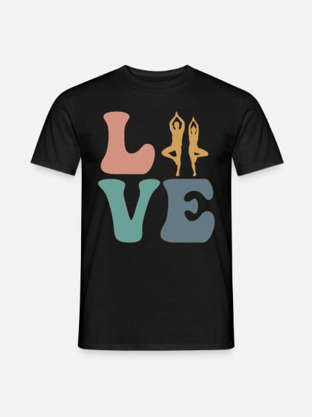 LIEBE Yoga Yogi - Männer T-Shirt - Schwarz