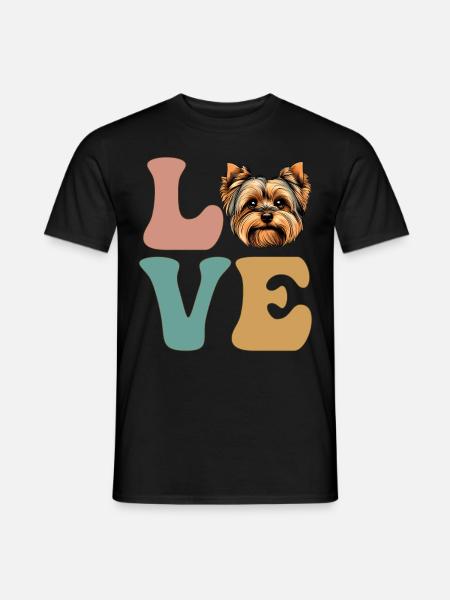 LOVE Yorkshire Terrier chien Yorkie - T-shirt homme - noir