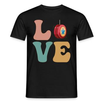 LIEBE Yoyo - Männer T-Shirt - Schwarz - Vorne - AI Model Male 178 light (178cm)