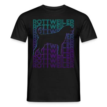 Rottweiler Hund Retro - Männer T-Shirt - Schwarz - Vorne - AI Model Male 178 light (178cm)