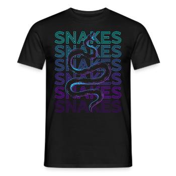 Snakes Snake Lover Retro - Men's T-Shirt - black - Front - AI Model Male 178 light (178cm)