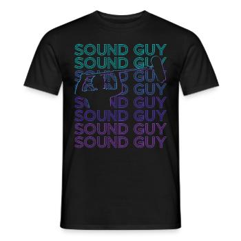Ingénieur du son Technicien du son Retro - T-shirt homme - noir - Devant - AI Model Male 178 light (178cm)