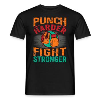 Frapper plus fort, combattre plus fort - T-shirt homme - noir - Devant - AI Model Male 178 light (178cm)