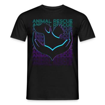Animal Rescue Adopt Dog Cat Retro - Men's T-Shirt - black - Front - AI Model Male 178 light (178cm)