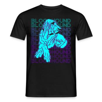Chien Bloodhound Rétro - T-shirt homme - noir - Devant - AI Model Male 178 light (178cm)