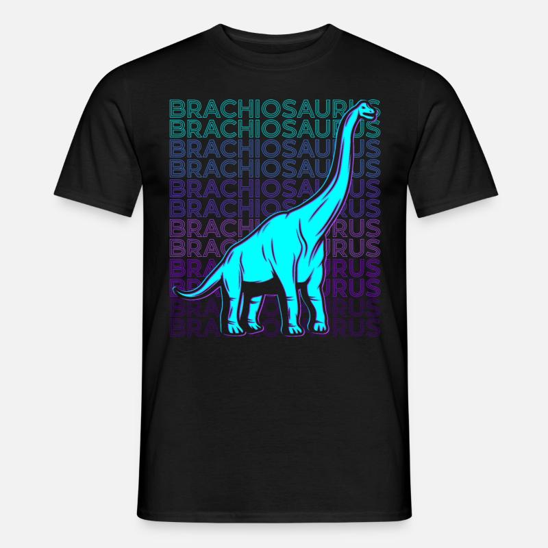 Brachiosaurus Dinosaurier Retro - Männer T-Shirt - Schwarz