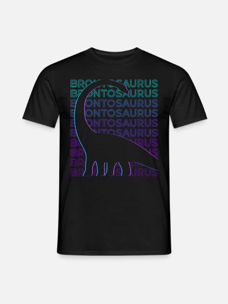 Brontosaurus Dinosaur Retro - Men's T-Shirt - black