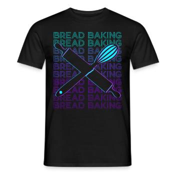 Bread Baking Bread Baker Bakery Retro - Men's T-Shirt - black - Front - AI Model Male 178 light (178cm)