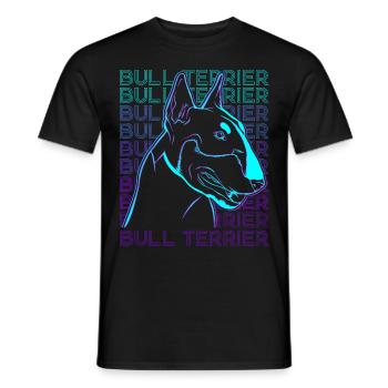 Bull Terrier Chien Rétro - T-shirt homme - noir - Devant - AI Model Male 178 light (178cm)
