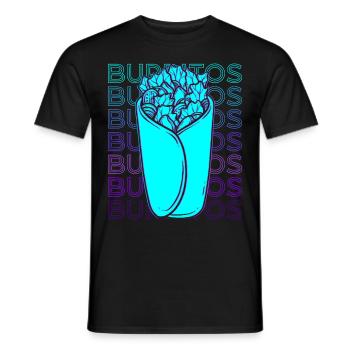 Burritos Mexican Food Retro - Men's T-Shirt - black - Front - AI Model Male 178 light (178cm)