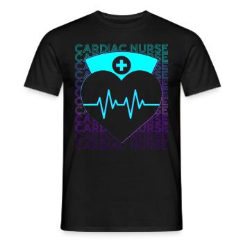 Cardiac Nurse Cardiology CNS Retro - Men's T-Shirt - black - Front - AI Model Male 178 light (178cm)
