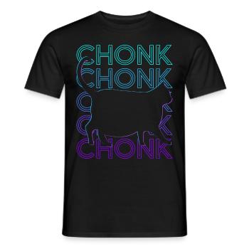 Chonk Cat Meme Retro - Men's T-Shirt - black - Front - AI Model Male 178 light (178cm)