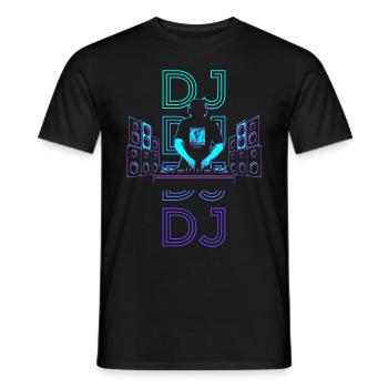 Disc Jockey Plattenspieler Retro - Männer T-Shirt - Schwarz - Vorne - AI Model Male 178 light (178cm)