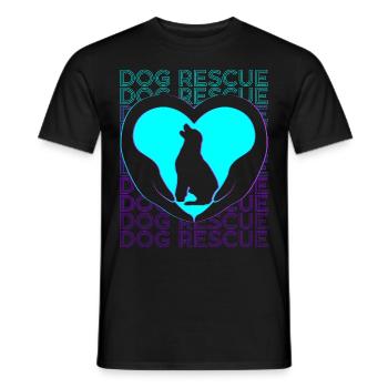 Dog Rescue Adoption Retro - Men's T-Shirt - black - Front - AI Model Male 178 light (178cm)