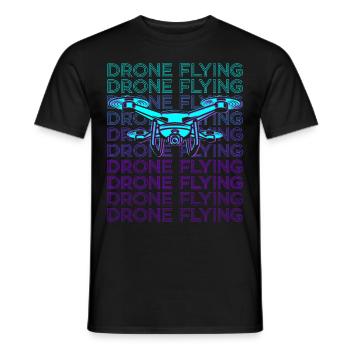 Drone Flying Drone Pilot Quadcopter Retro - Men's T-Shirt - black - Front - AI Model Male 178 light (178cm)