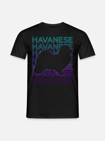 Havanese Dog Retro - Men's T-Shirt - black