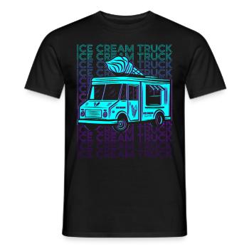 Eiscreme-Truck-Fahrer Retro - Männer T-Shirt - Schwarz - Vorne - AI Model Male 178 light (178cm)