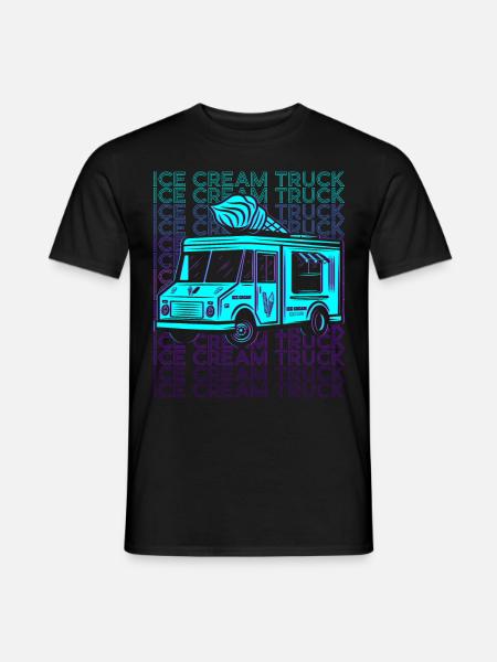 Eiscreme-Truck-Fahrer Retro - Männer T-Shirt - Schwarz