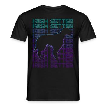 Irish Setter Hund Retro - Männer T-Shirt - Schwarz - Vorne - AI Model Male 178 light (178cm)