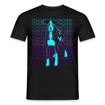 Lévrier Italien Chien Rétro - T-shirt homme - noir - Devant - AI Model Male 178 light (178cm)