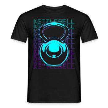 Kettlebell Heben Workout Fitnessstudio Retro - Männer T-Shirt - Schwarz - Vorne - AI Model Male 178 light (178cm)