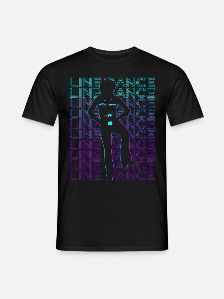Line Dance Line Dancing Line Dancer Retro - Männer T-Shirt - Schwarz