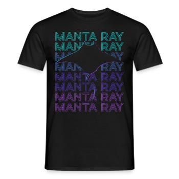 Manta Ray Stingray Retro - Men's T-Shirt - black - Front - AI Model Male 178 light (178cm)