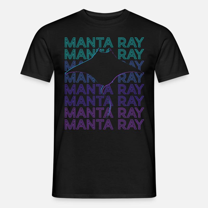 Manta Rochen Stachelrochen Retro - Männer T-Shirt - Schwarz