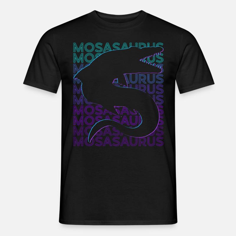 Mosasaurus Dinosaurier Retro - Männer T-Shirt - Schwarz