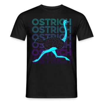 Strauß Tier Retro - Männer T-Shirt - Schwarz - Vorne - AI Model Male 178 light (178cm)