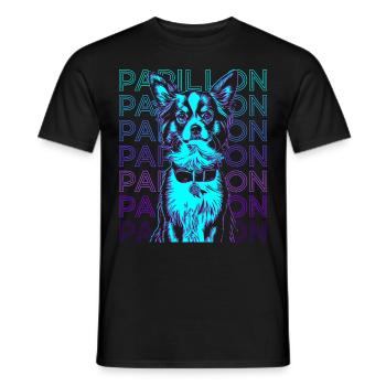 Papillon Chien Rétro - T-shirt homme - noir - Devant - AI Model Male 178 light (178cm)