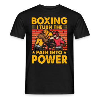 Boxe : Je transforme la douleur en puissance - T-shirt homme - noir - Devant - AI Model Male 178 light (178cm)