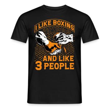 Ich mag Boxen und mag 3 Leute - Männer T-Shirt - Schwarz - Vorne - AI Model Male 178 light (178cm)