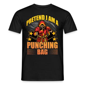 Fais semblant d’être un Punchnig Bag - T-shirt homme - noir - Devant - AI Model Male 178 light (178cm)