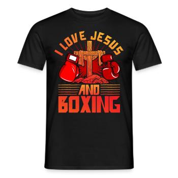 Ich liebe Jesus und Boxen - Männer T-Shirt - Schwarz - Vorne - AI Model Male 178 light (178cm)