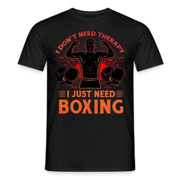 Ich brauche keine Therapie, ich brauche nur Boxen - Männer T-Shirt - Schwarz - Vorne - AI Model Male 178 light (178cm)
