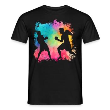 Boxen - Männer T-Shirt - Schwarz - Vorne - AI Model Male 178 light (178cm)