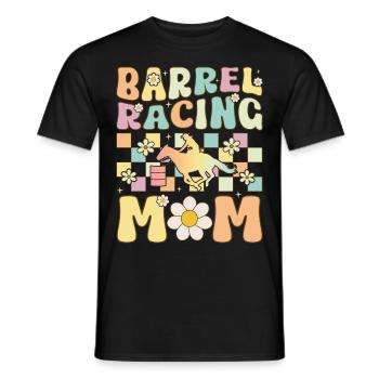 Barrel Racing Mom Groovy Weibliche Barrel Racer Ro - Männer T-Shirt - Schwarz - Vorne - AI Model Male 178 light (178cm)