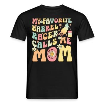 Favori Barrel Racer Calls Me Mama Groovy Ba - T-shirt homme - noir - Devant - AI Model Male 178 light (178cm)