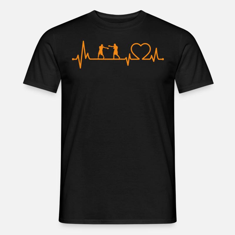 Boxen Herzschlag - Männer T-Shirt - Schwarz