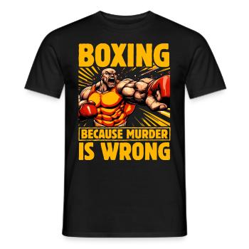 Boxen, weil Mord falsch ist - Männer T-Shirt - Schwarz - Vorne - AI Model Male 178 light (178cm)