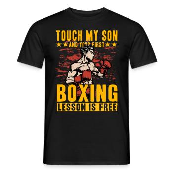 Touch my Son und Ihre erste Boxstunde ist kostenlos - Männer T-Shirt - Schwarz - Vorne - AI Model Male 178 light (178cm)