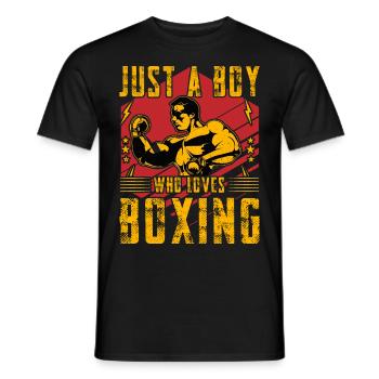Nur ein Junge, der das Boxen liebt - Männer T-Shirt - Schwarz - Vorne - AI Model Male 178 light (178cm)
