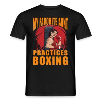 MA tante préférée pratique la boxe - T-shirt homme - noir - Devant - AI Model Male 178 light (178cm)