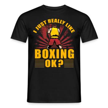 Ich mag Boxen einfach sehr, okay? - Männer T-Shirt - Schwarz - Vorne - AI Model Male 178 light (178cm)