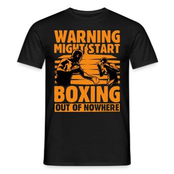 Warnung kann Boxen aus dem Nichts auslösen - Männer T-Shirt - Schwarz - Vorne - AI Model Male 178 light (178cm)