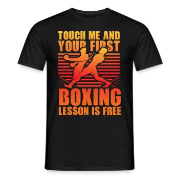 Berühre mich und deine erste Boxstunde ist kostenlos - Männer T-Shirt - Schwarz - Vorne - AI Model Male 178 light (178cm)